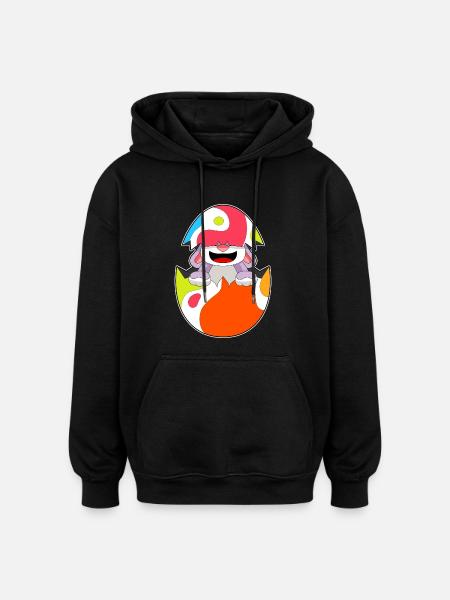 Bunny Easter Easter Egg - Oversized Unisex Hoodie - black