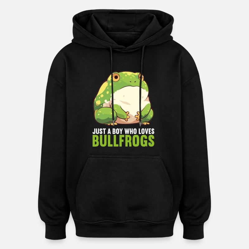 Grenouilles-taureaux Grenouille-taureau - Sweat à capuche oversize unisexe - noir