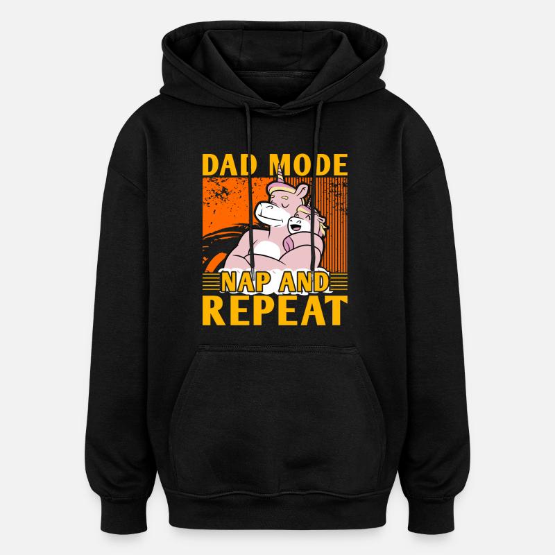 Mode papa : Sieste et répétition - Sweat à capuche oversize unisexe - noir
