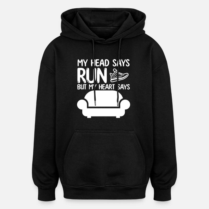 Divan anti-athlète - Sweat à capuche oversize unisexe - noir