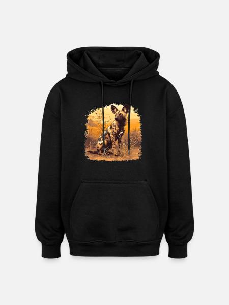 Wildhunde Wildhund - Oversized Unisex Hoodie - Schwarz