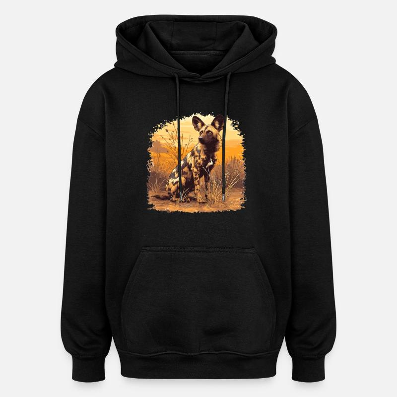 Chiens sauvages Chien sauvage - Sweat à capuche oversize unisexe - noir