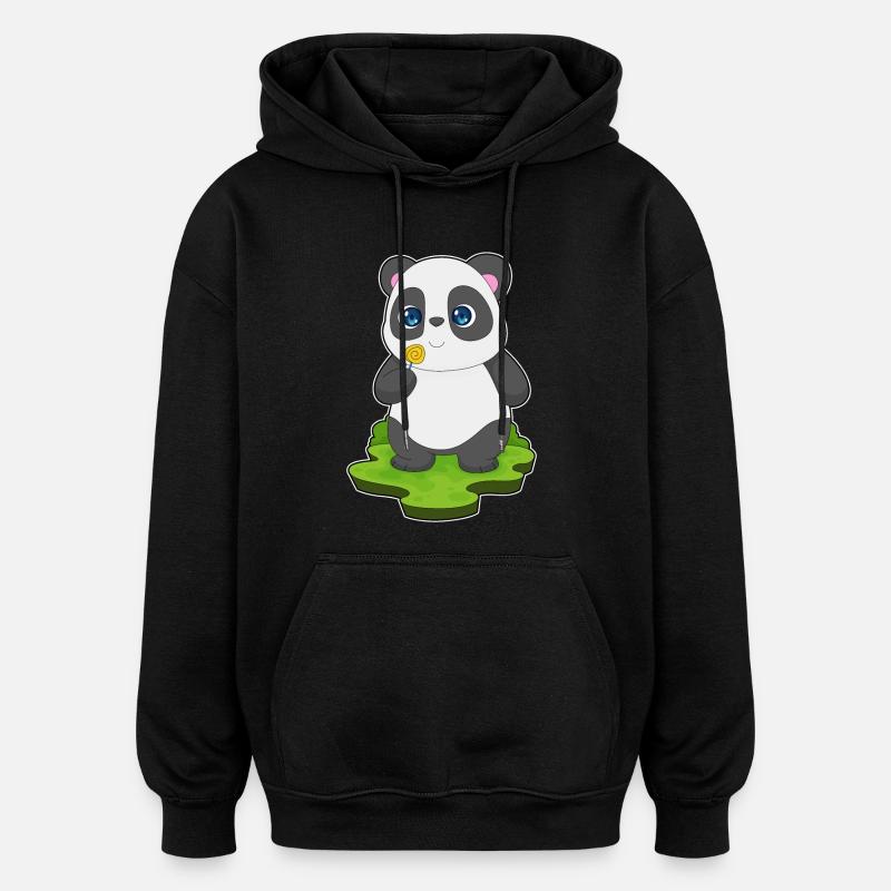 Sucette panda - Sweat à capuche oversize unisexe - noir