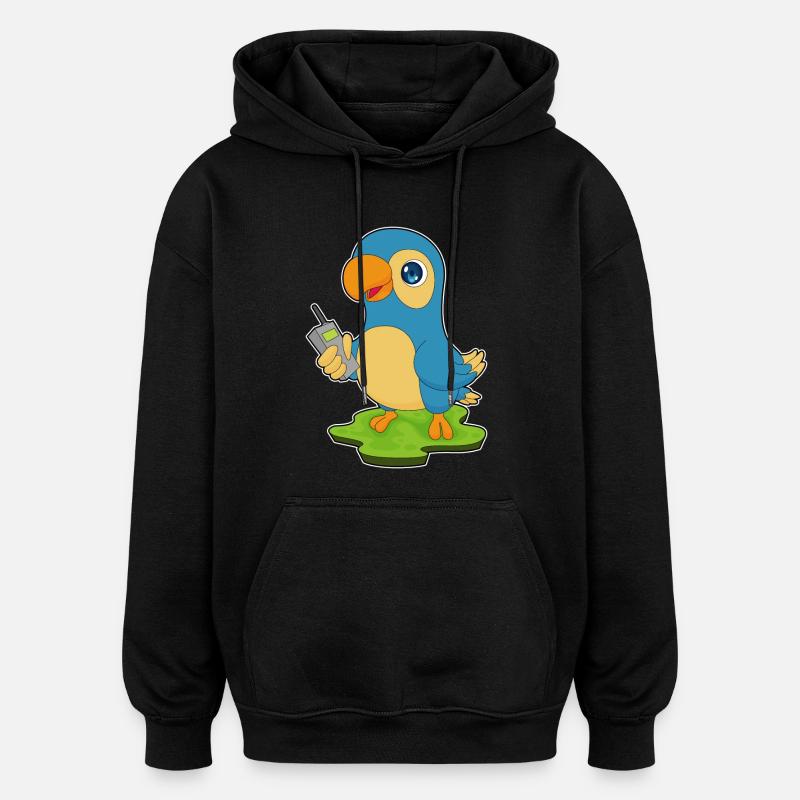 Radio perroquet - Sweat à capuche oversize unisexe - noir