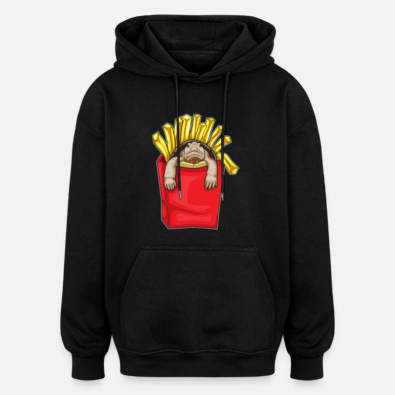Frites de tortue - Sweat à capuche oversize unisexe - noir