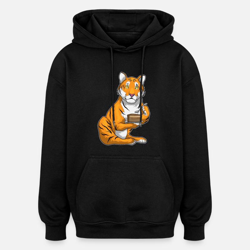 Tiger Kuchen - Oversized Unisex Hoodie - Schwarz