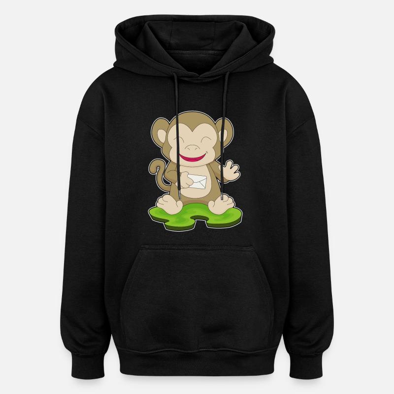 Affe Brief - Oversized Unisex Hoodie - Schwarz
