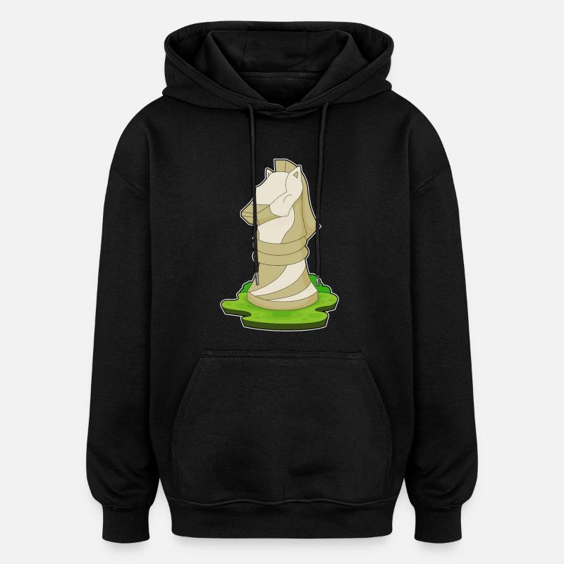 Pièce d’échecs Knight Chess - Sweat à capuche oversize unisexe - noir
