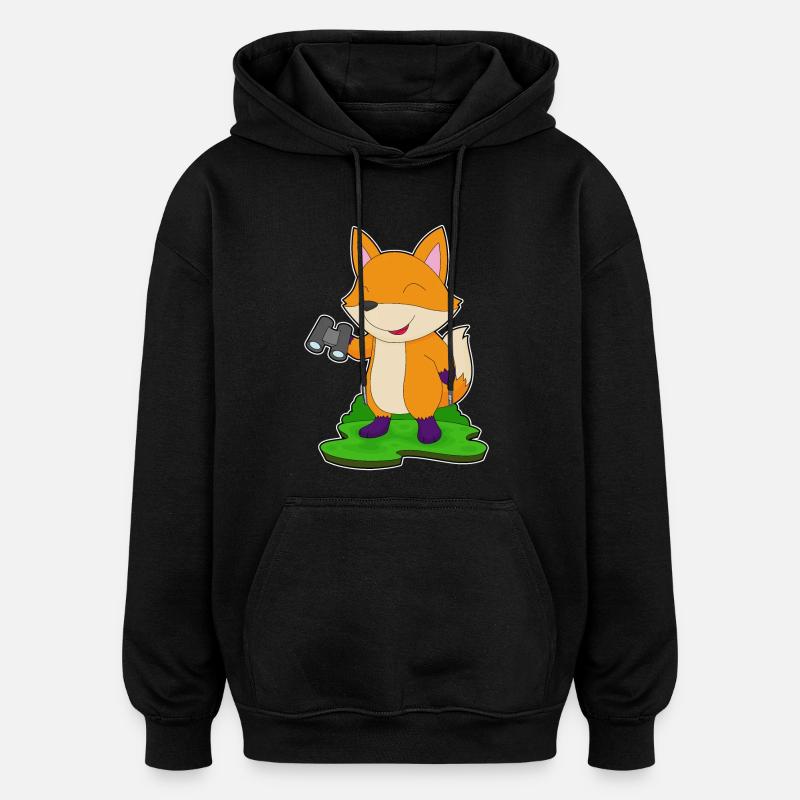 Jumelles Fuchs - Sweat à capuche oversize unisexe - noir