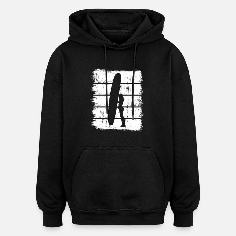 Conception de surfeur - Sweat à capuche oversize unisexe - noir