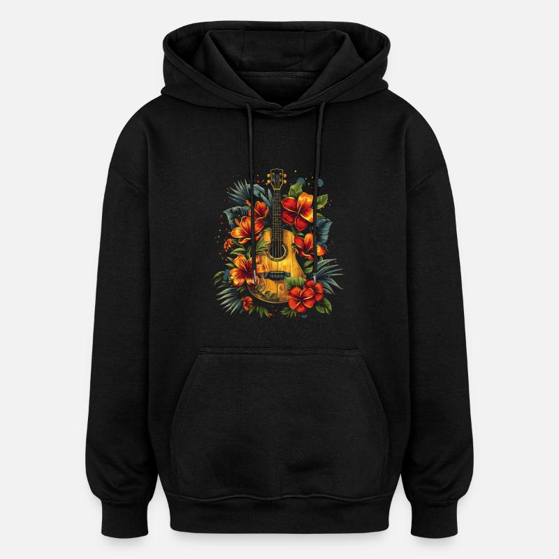 Lustige Ukulele - Oversized Unisex Hoodie - Schwarz