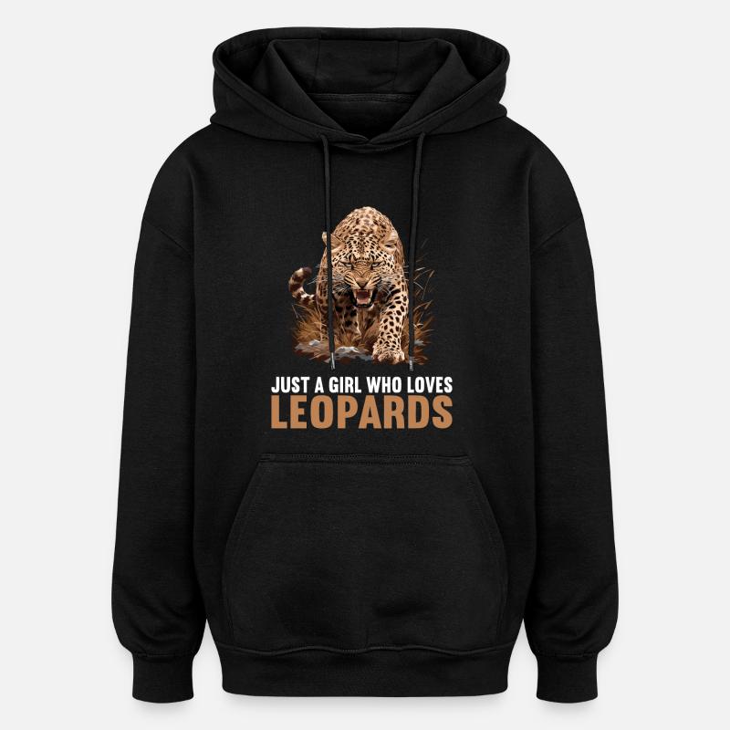 Leoparden Leopard - Oversized Unisex Hoodie - Schwarz