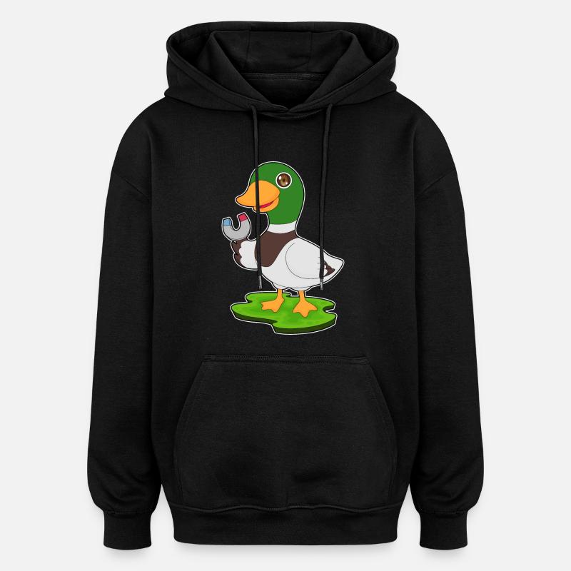 Aimant à canard - Sweat à capuche oversize unisexe - noir