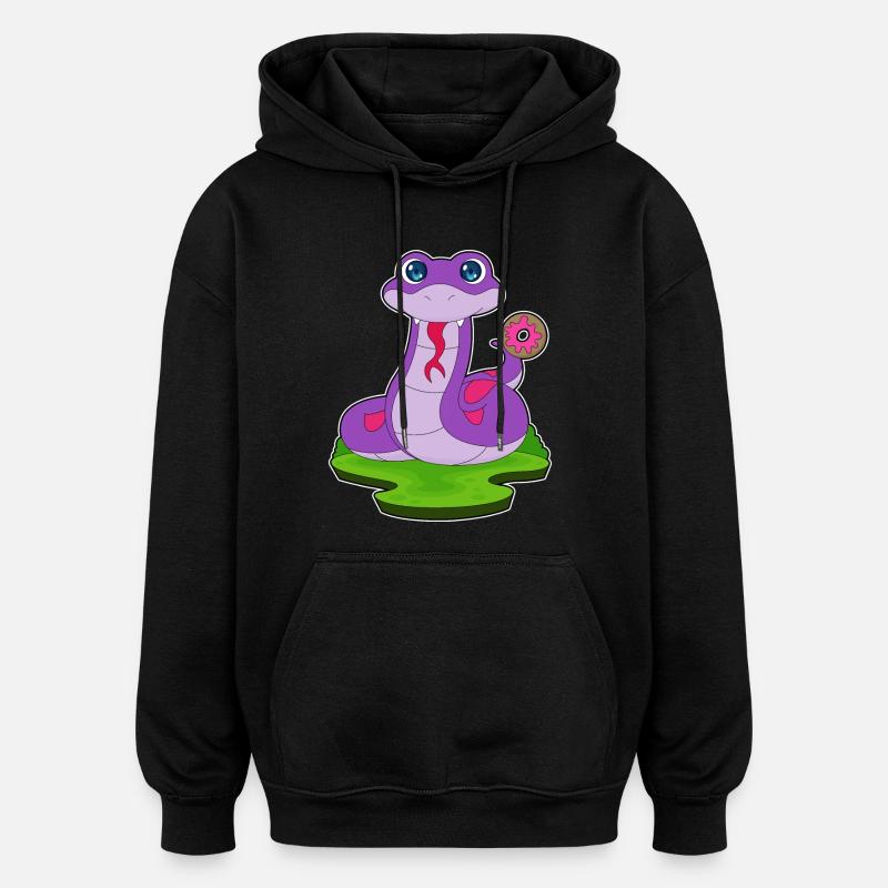 Schlange Donut - Oversized Unisex Hoodie - Schwarz