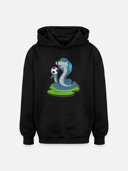Snake Soccer Player Soccer - Oversized Unisex Hoodie - black