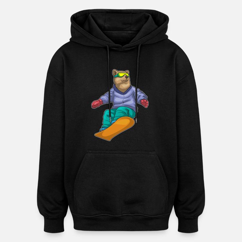 Bär Snowboard Sports d’hiver - Sweat à capuche oversize unisexe - noir
