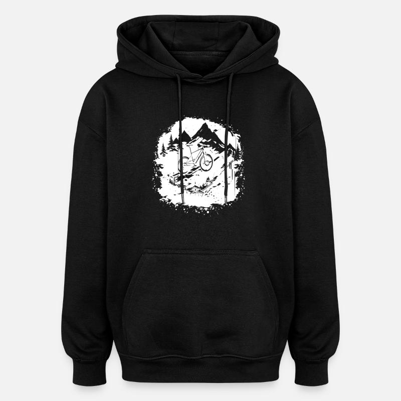 Graphismes de VTT - Sweat à capuche oversize unisexe - noir