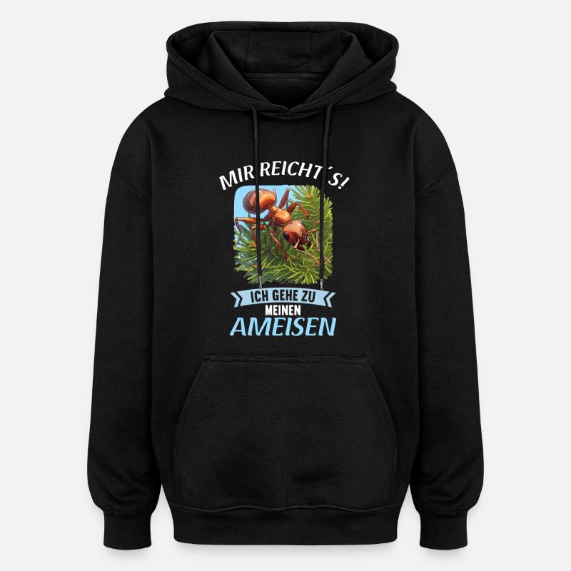 Ant ants ant - Oversized Unisex Hoodie - black