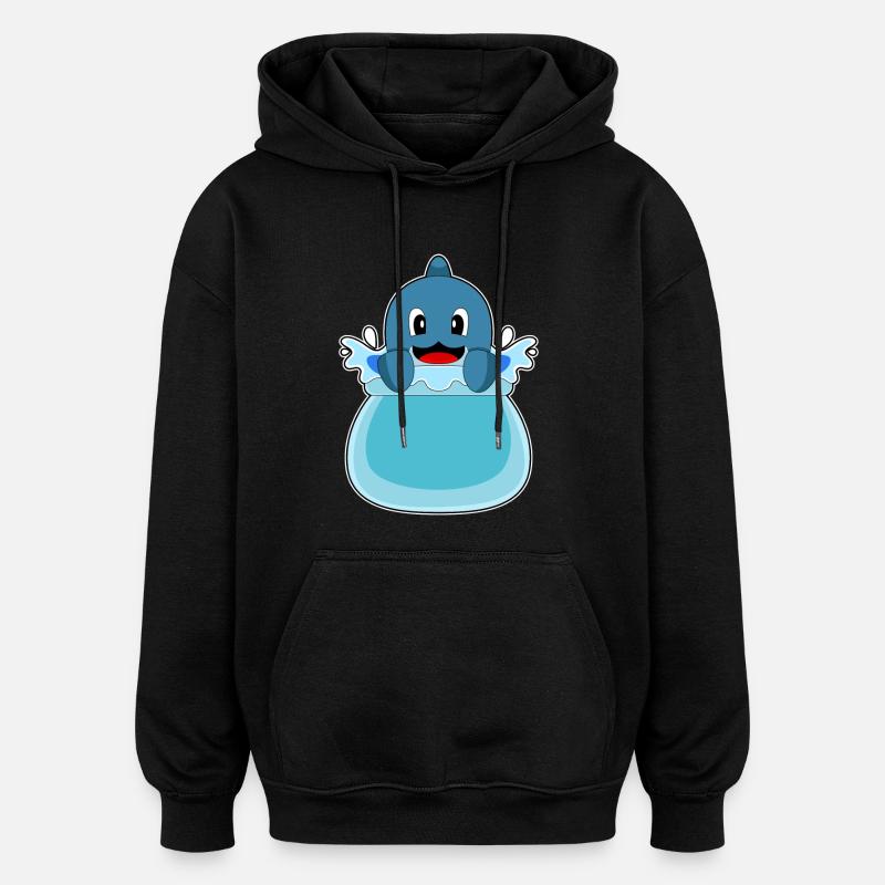 Dolphin Aquarium - Oversized Unisex Hoodie - black