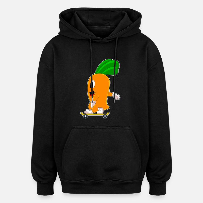 Carrot Skater Skateboard - Sweat à capuche oversize unisexe - noir