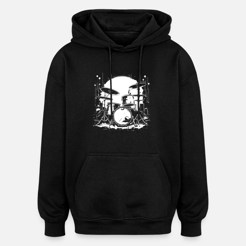 Croquis de piège - Sweat à capuche oversize unisexe - noir