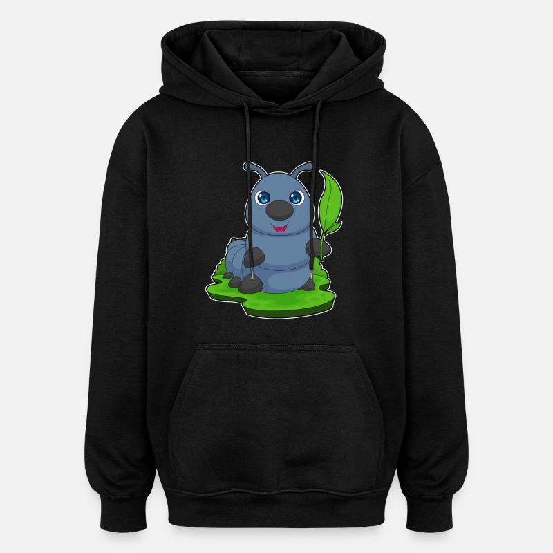 Caterpillar Leaf - Oversized Unisex Hoodie - black