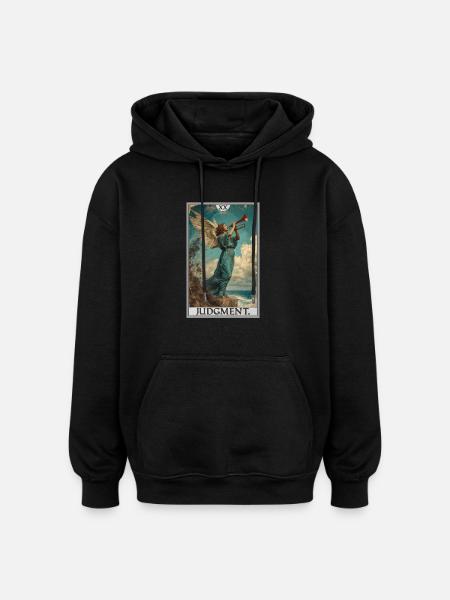 Tarotkarten Tarotkarte 20 Judgment Gericht - Oversized Unisex Hoodie - Schwarz