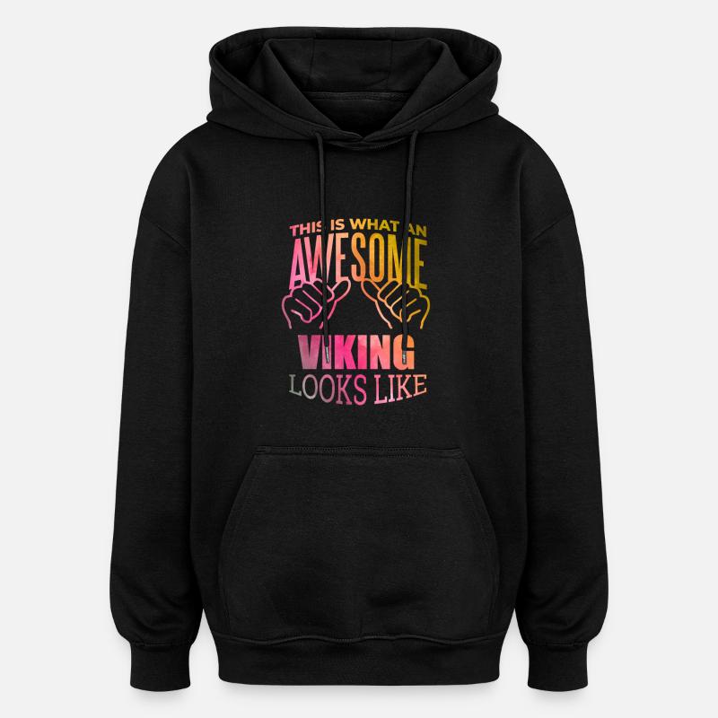 Wikinger - Oversized Unisex Hoodie - Schwarz