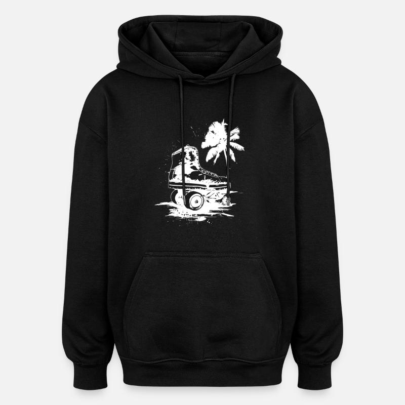 Roller Skating Drawing - Oversized Unisex Hoodie - black