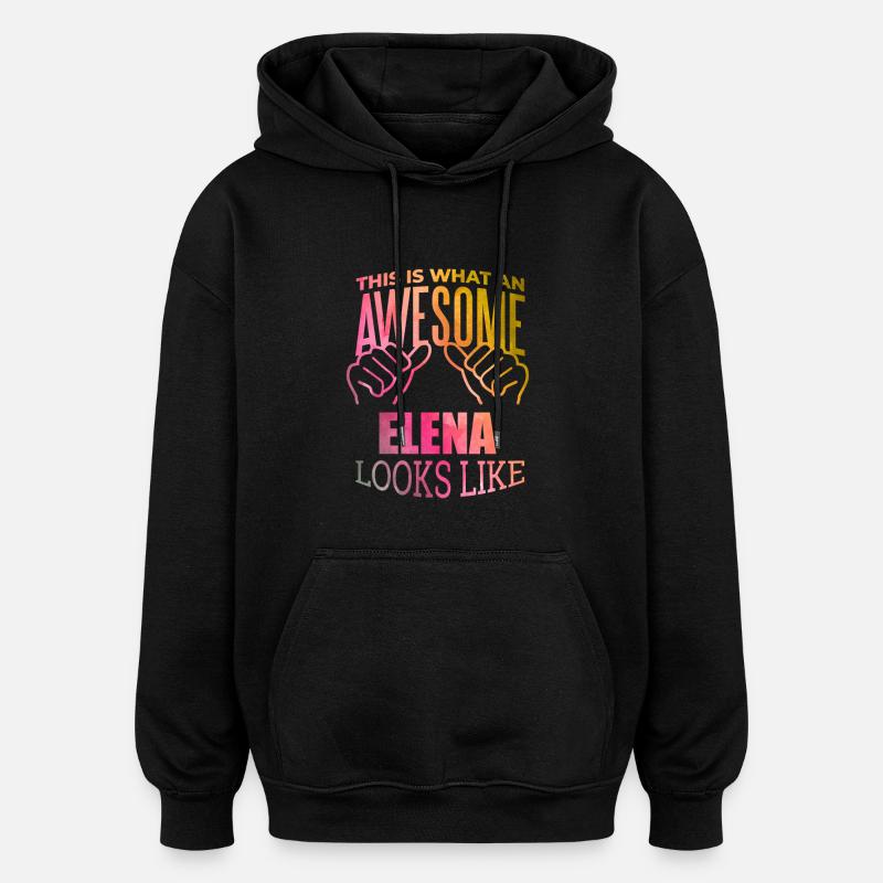 Elena - Sweat à capuche oversize unisexe - noir