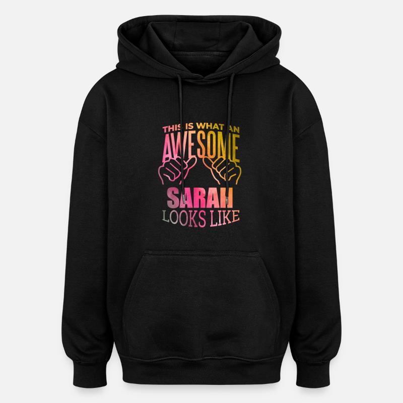 Sara - Oversized Unisex Hoodie - Schwarz