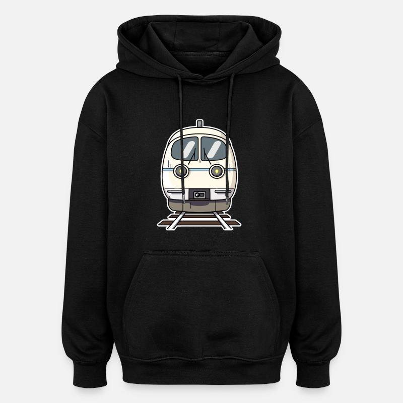 Train Style de dessin animé - Sweat à capuche oversize unisexe - noir