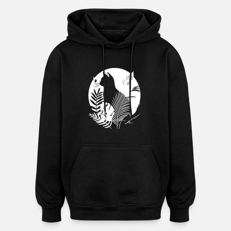 Illustration de chats - Sweat à capuche oversize unisexe - noir