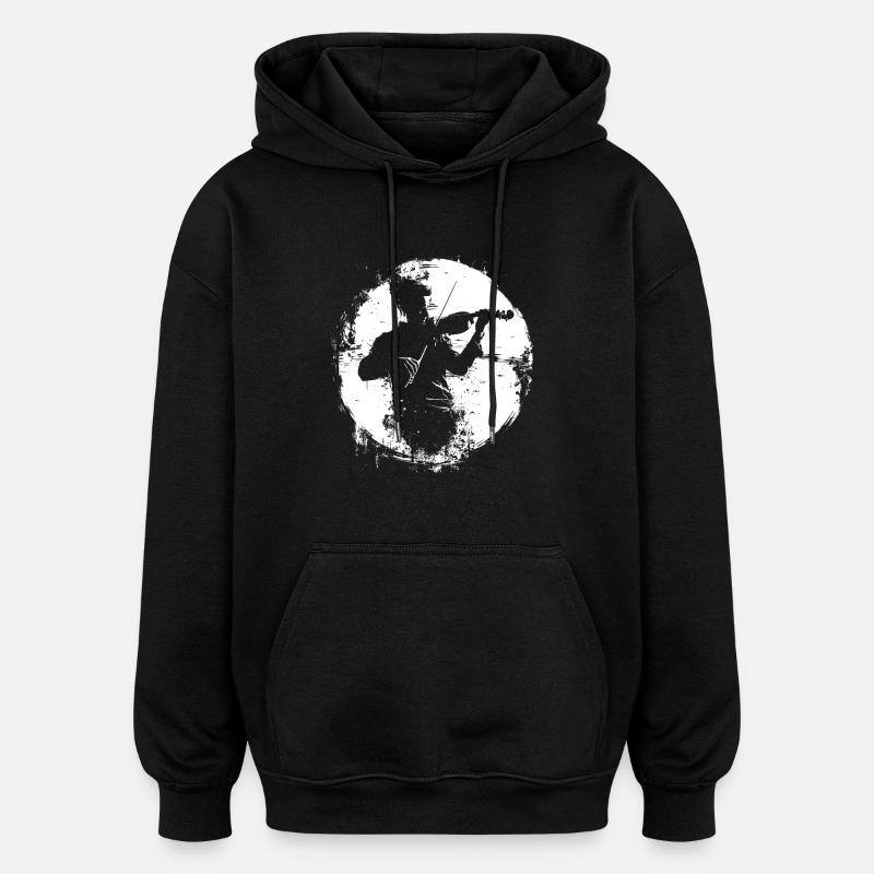 Violinist Grafik - Oversized Unisex Hoodie - Schwarz