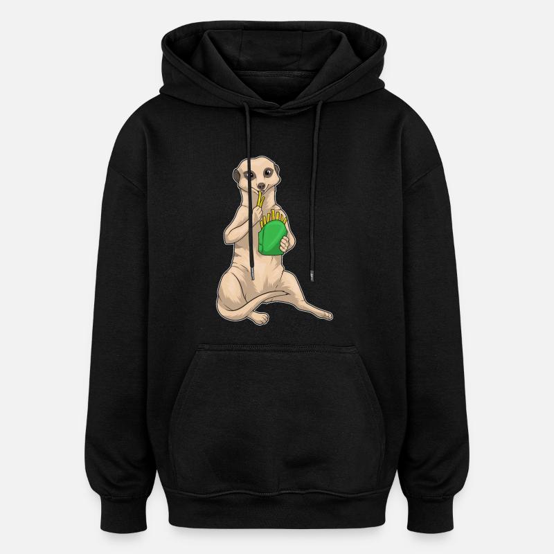 Erdmännchen Pommes frites - Oversized Unisex Hoodie - Schwarz