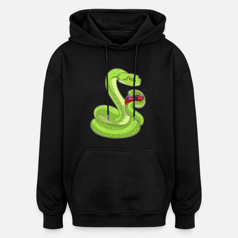 Snake Gamer Controller - Oversized Unisex Hoodie - black