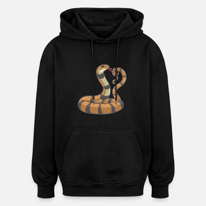 Snake Lipstick - Oversized Unisex Hoodie - black