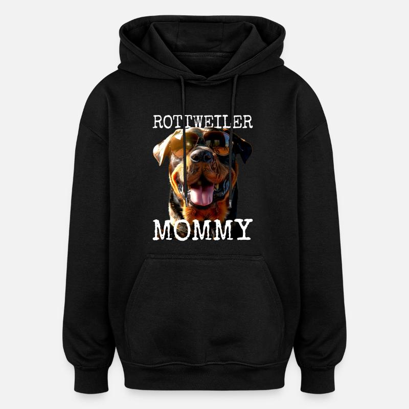 Rottweiler Maman Maman Chiens - Sweat à capuche oversize unisexe - noir