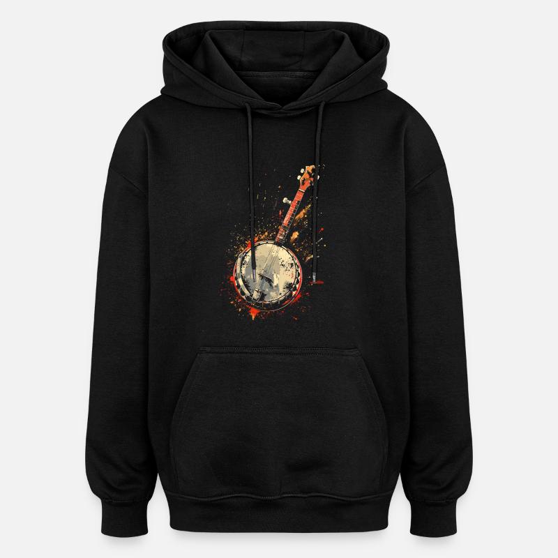 Banjo Éclaboussures de Couleur - Sweat à capuche oversize unisexe - noir