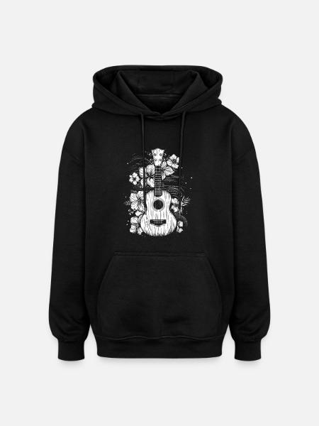 Ukulele Comic Look - Oversized Unisex Hoodie - black