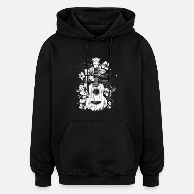 Ukulele Comic Look - Oversized Unisex Hoodie - black