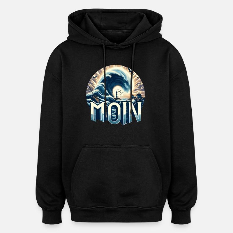 Bonjour Allemagne du Nord - Sweat à capuche oversize unisexe - noir