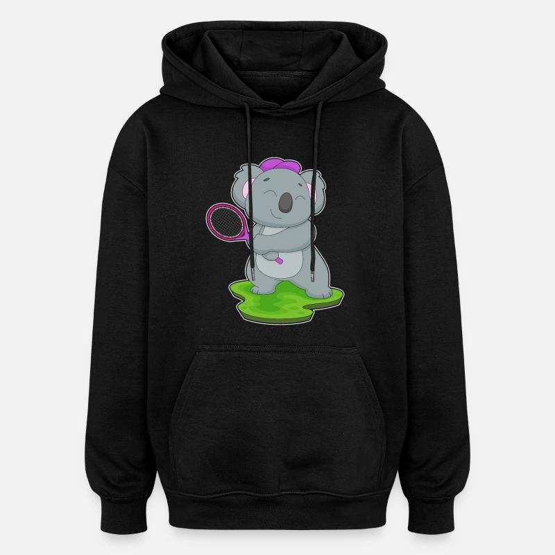 Raquettes de tennis Koala - Sweat à capuche oversize unisexe - noir
