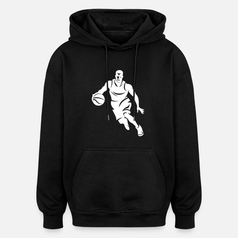 Basketteur - Sweat à capuche oversize unisexe - noir