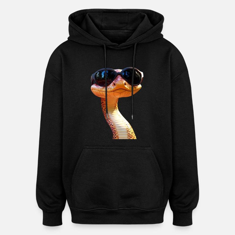 Schlange Python Kobra Mamba Klapperschlange Snake - Oversized Unisex Hoodie - Schwarz