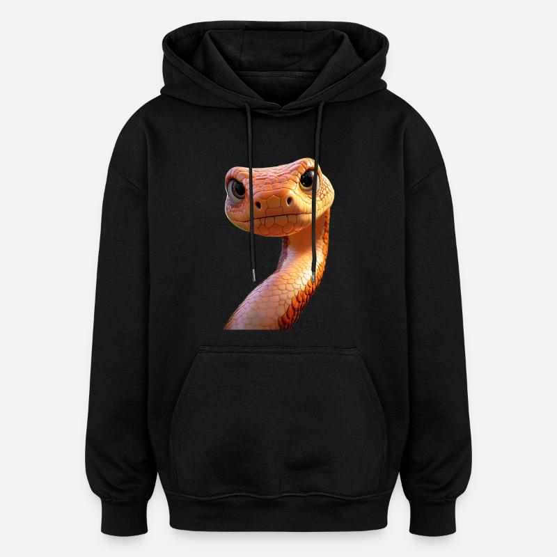 Schlange Python Kobra Mamba Klapperschlange Snake - Oversized Unisex Hoodie - Schwarz