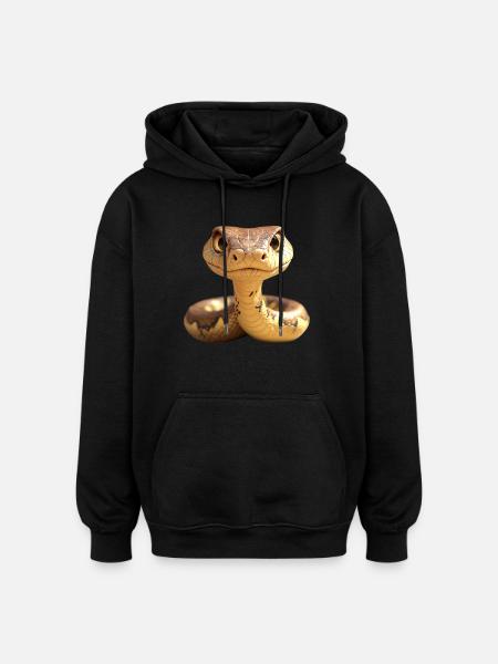 Schlange Python Kobra Mamba Klapperschlange Snake - Oversized Unisex Hoodie - Schwarz