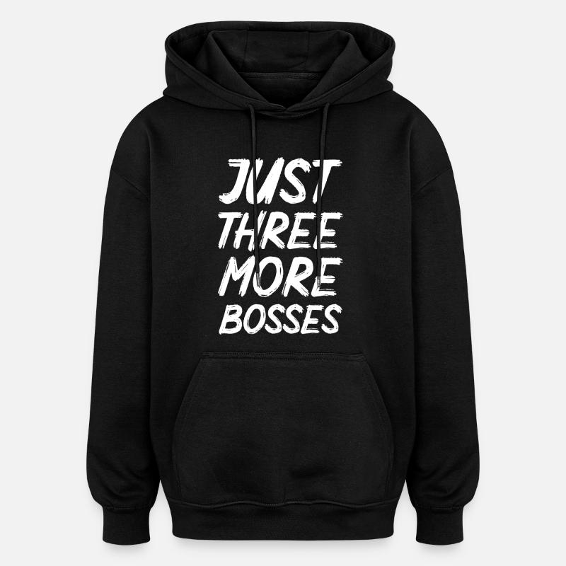 Plus que trois patrons - Sweat à capuche oversize unisexe - noir