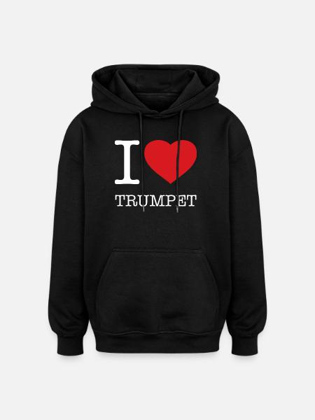 J’ADORE LA TROMPETTE - Sweat à capuche oversize unisexe - noir