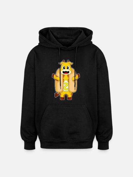 Girafe Hotog - Sweat à capuche oversize unisexe - noir